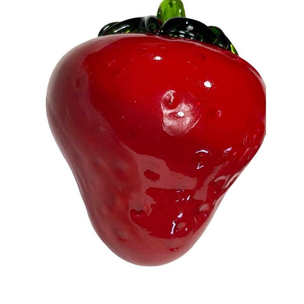 Vintage Art Glass Murano Style Glass Strawberry 3.25 in H